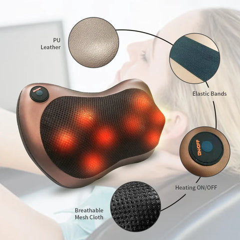 Masseur de tête voiture maison Cervical Shiatsu Massage cou dos taille corps électrique multifonctionnel Massage oreiller coussin