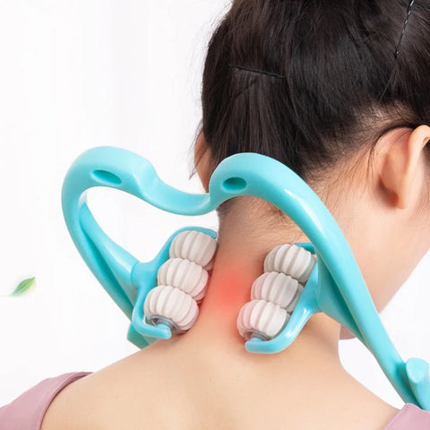 Masseur cervical manuel à 6 roues | Soulagement des tensions musculaires du cou, du dos & de la taille