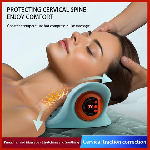 Oreiller de massage cervical portable | Soulagement de la nuque & traction thérapeutique